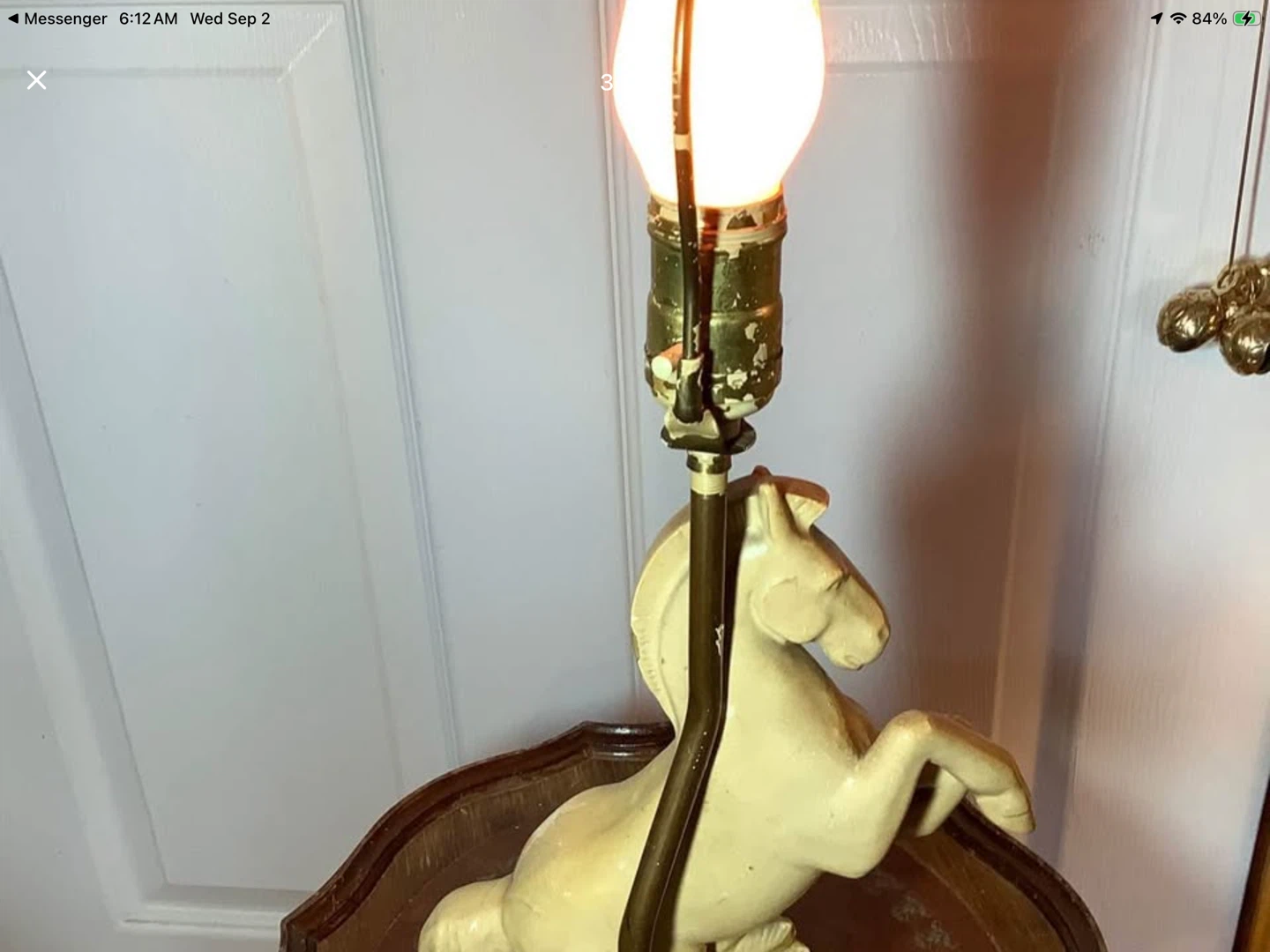 Antique/Vintage Ceramic Rearing Horse Lamp 🐞 - photo 3