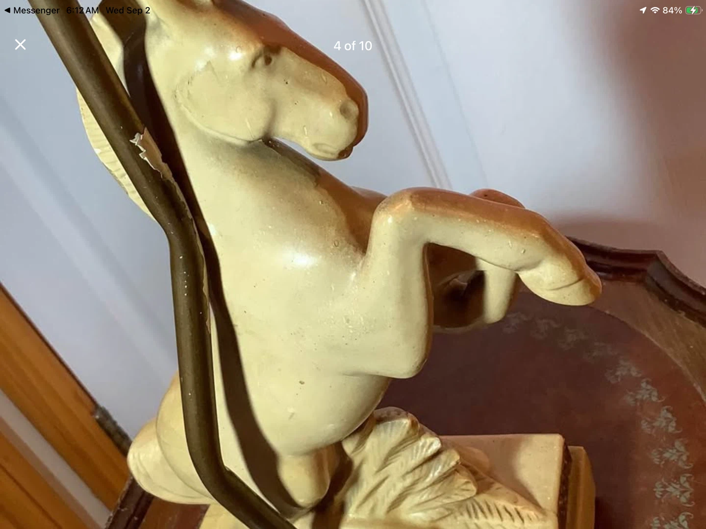 Antique/Vintage Ceramic Rearing Horse Lamp 🐞 - photo 4