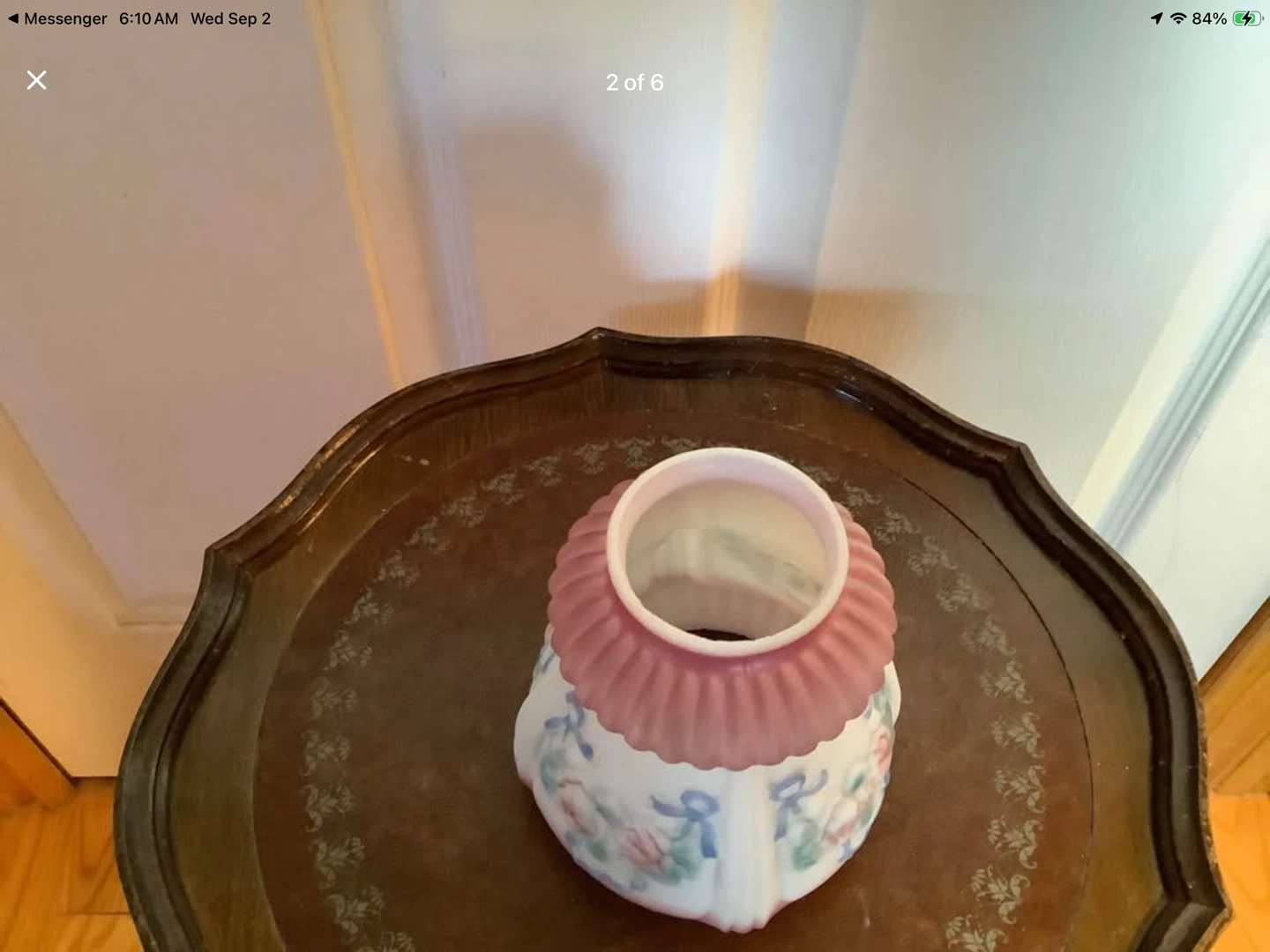 Vt Frosted Glass Lamp Shade w Hd Ptd Floral Motifs 🐞 - photo 2
