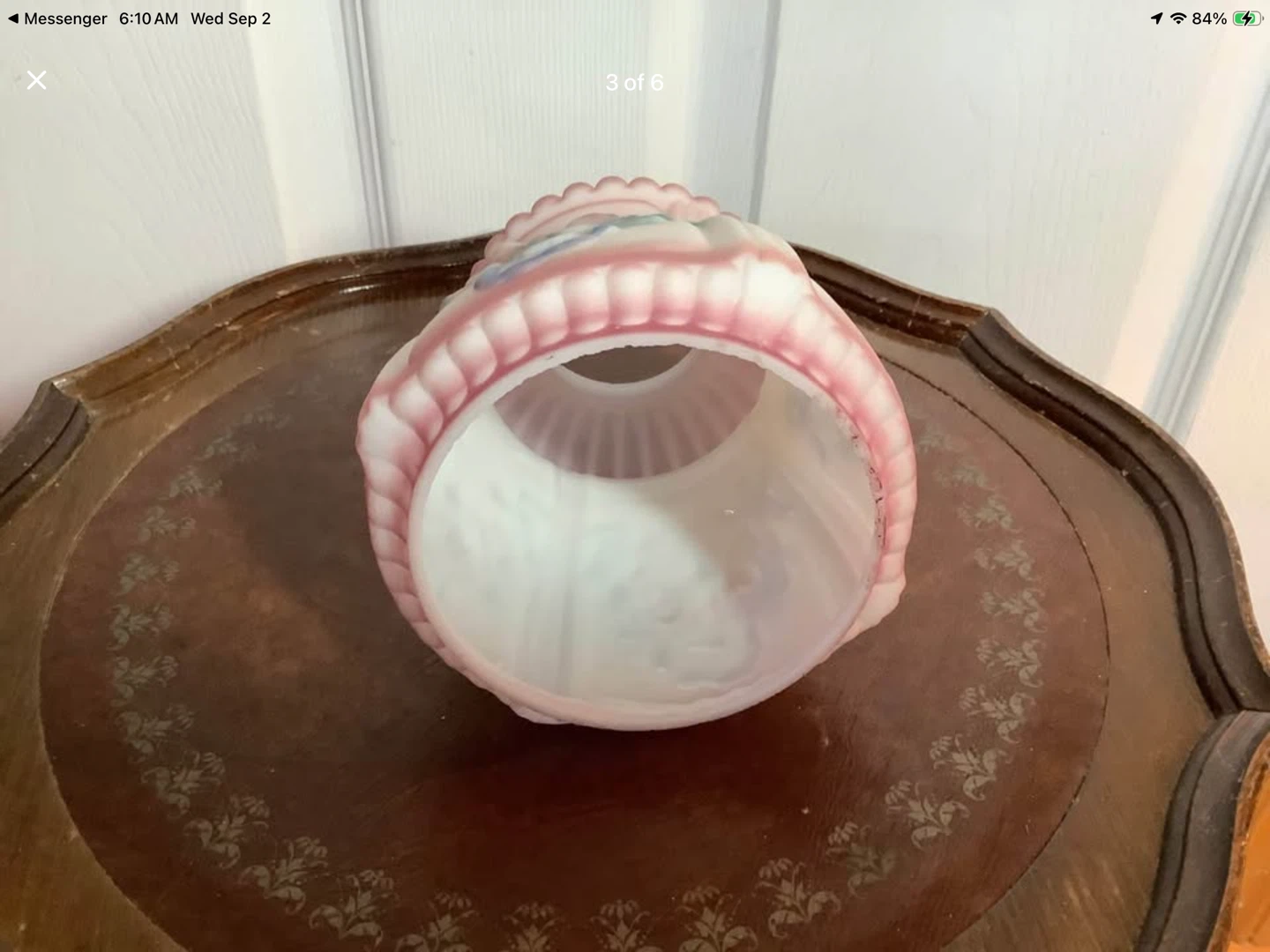Vt Frosted Glass Lamp Shade w Hd Ptd Floral Motifs 🐞 - photo 3
