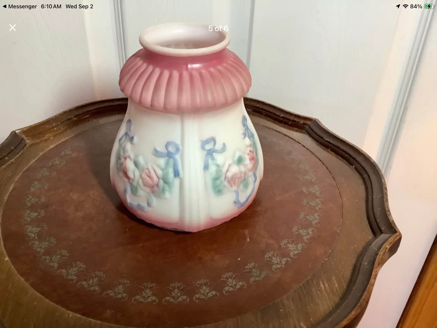 Vt Frosted Glass Lamp Shade w Hd Ptd Floral Motifs 🐞 - photo 5