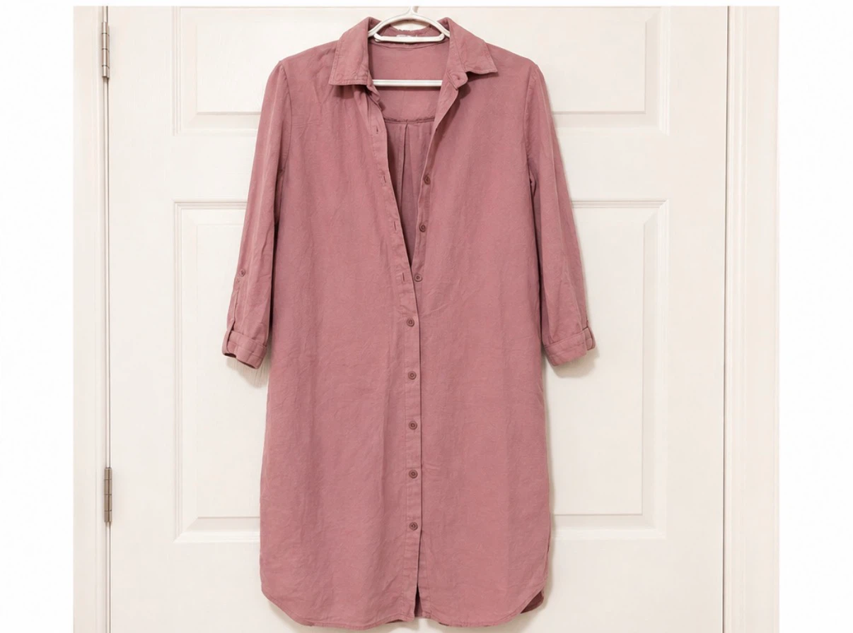 Size small Pink Button-Down Shirt Dress