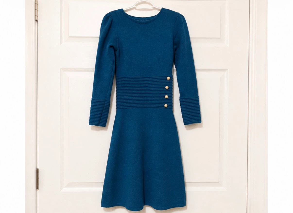 Blue knit dress size small