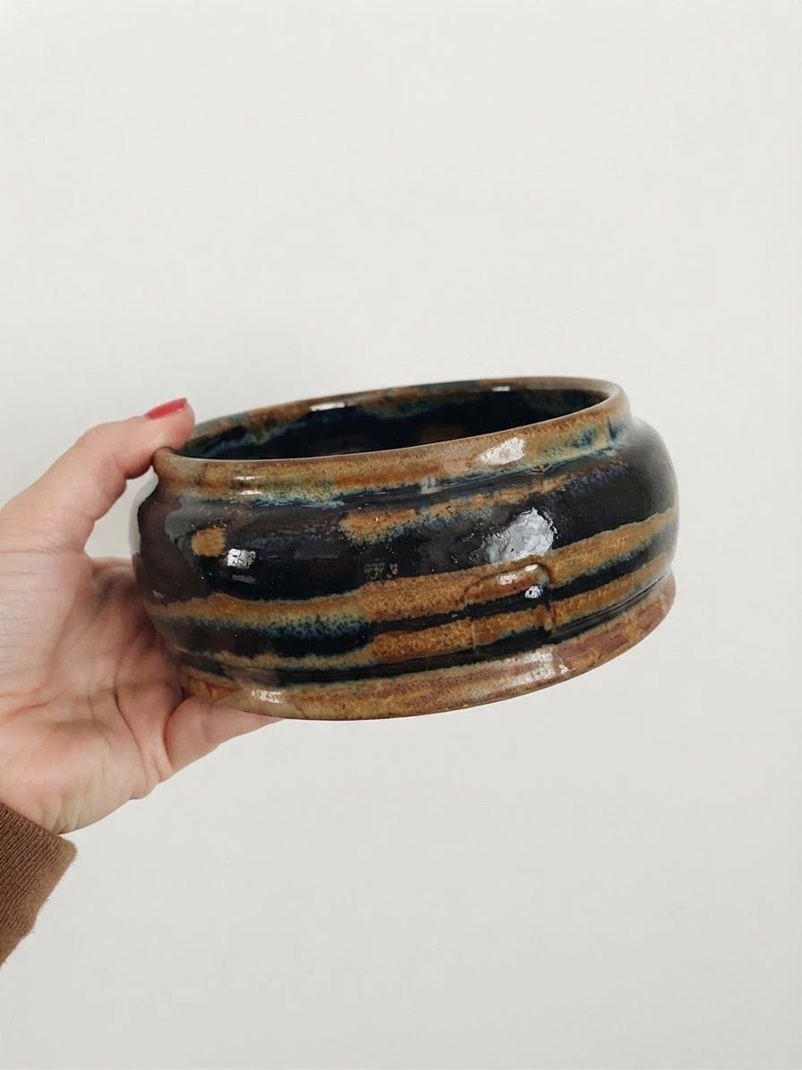 Handmade Ceramic Bowl with Flower Frog - photo 2