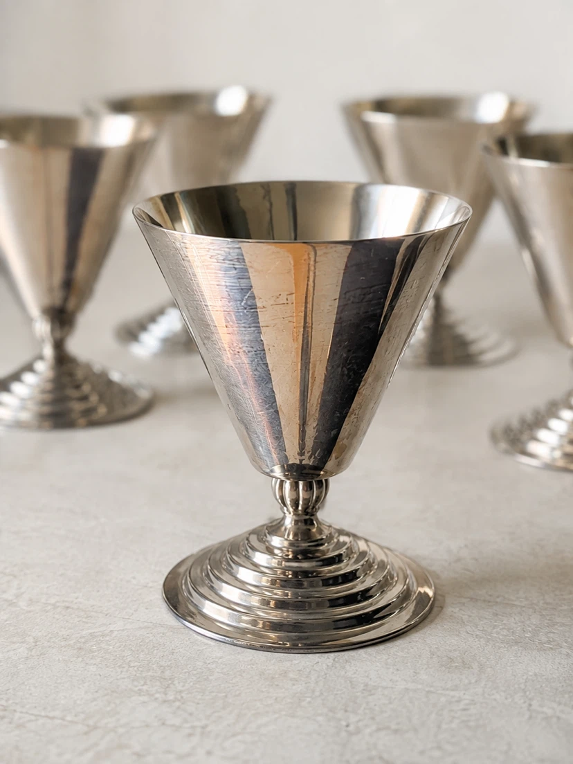 Set of 6 Esskay E.P. Copper Dessert Goblets