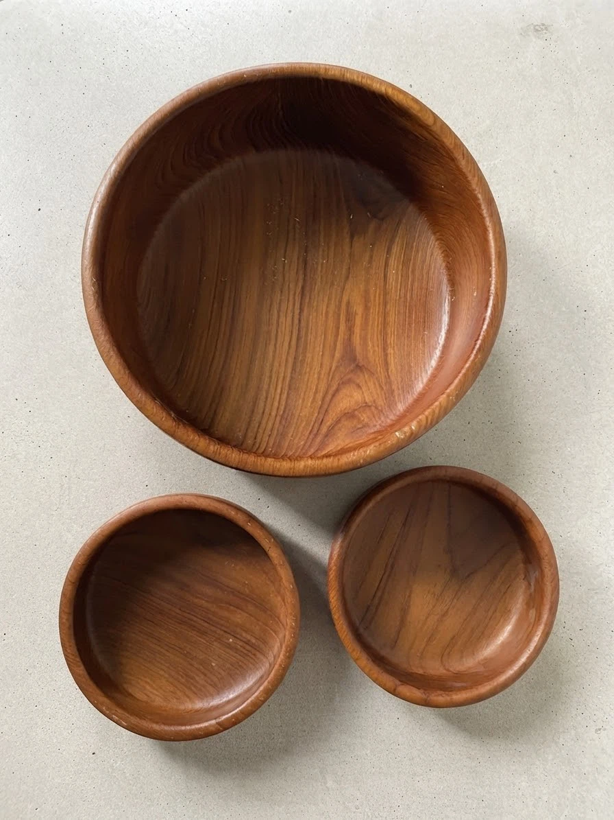 Teak Wooden Serving Bowls - Set of 3 - photo 2