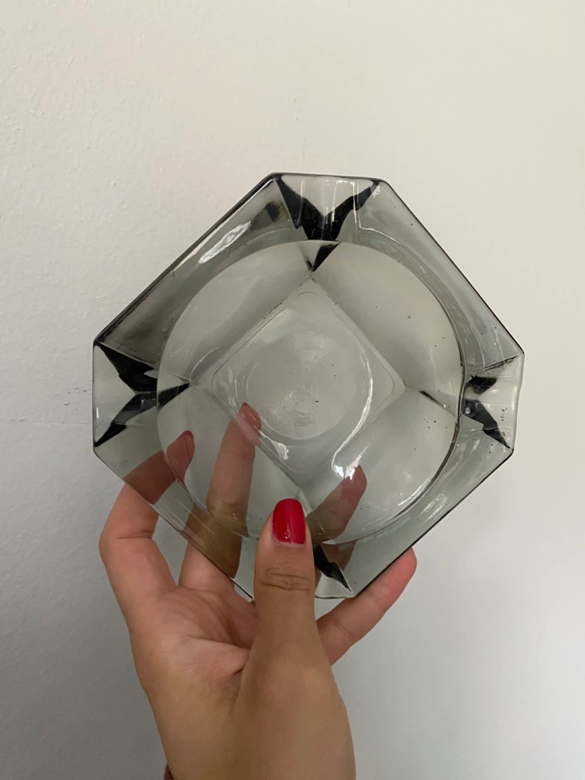 Vintage Smoked Glass Ashtray - photo 4
