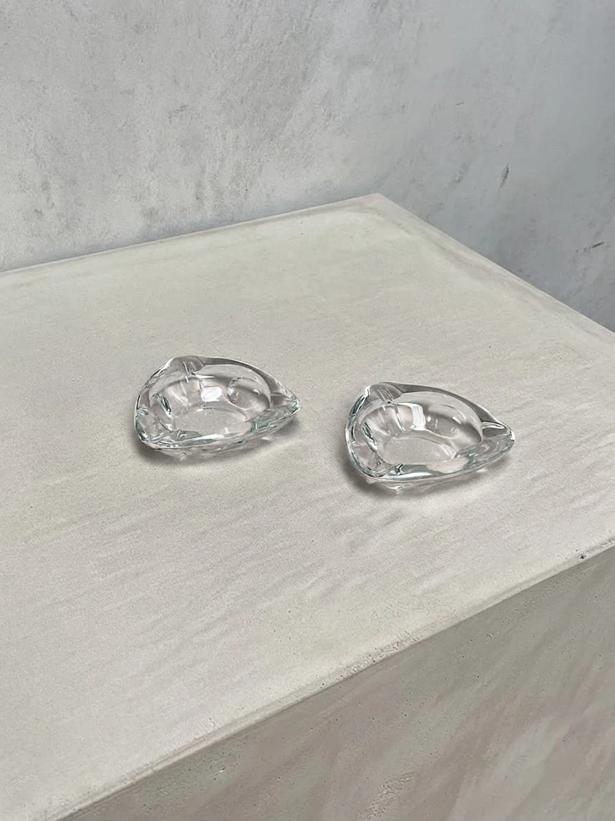 “Reims France” Vintage Clear Glass Ashtrays - photo 5
