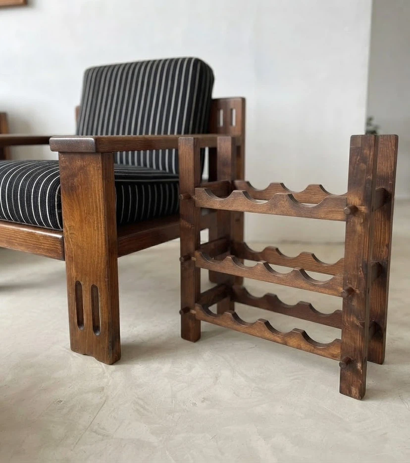 Danish Vintage Wooden Wine Rack - photo 2