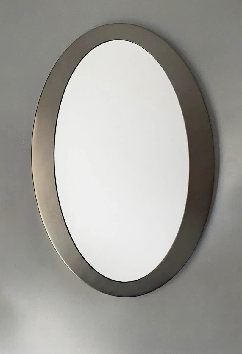 Oval Mirror with Brushed Nickel Frame - photo 2