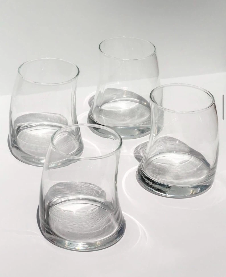 Set of 4 Clear Glass Tumblers