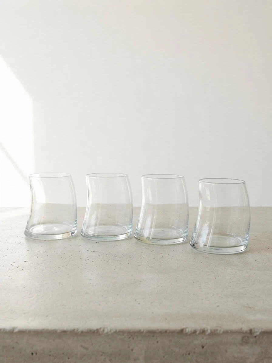 Set of 4 Clear Glass Tumblers - photo 2