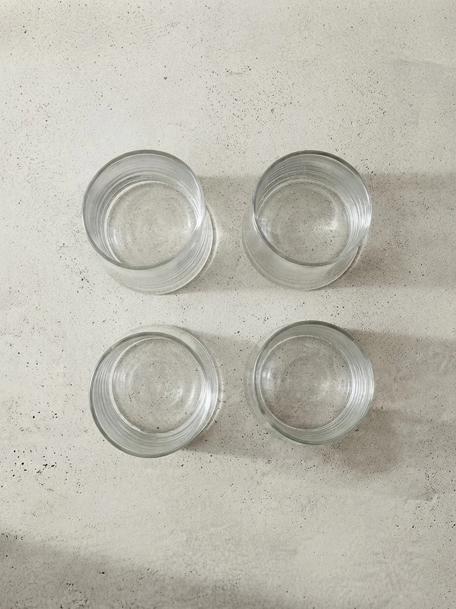 Set of 4 Clear Glass Tumblers - photo 5