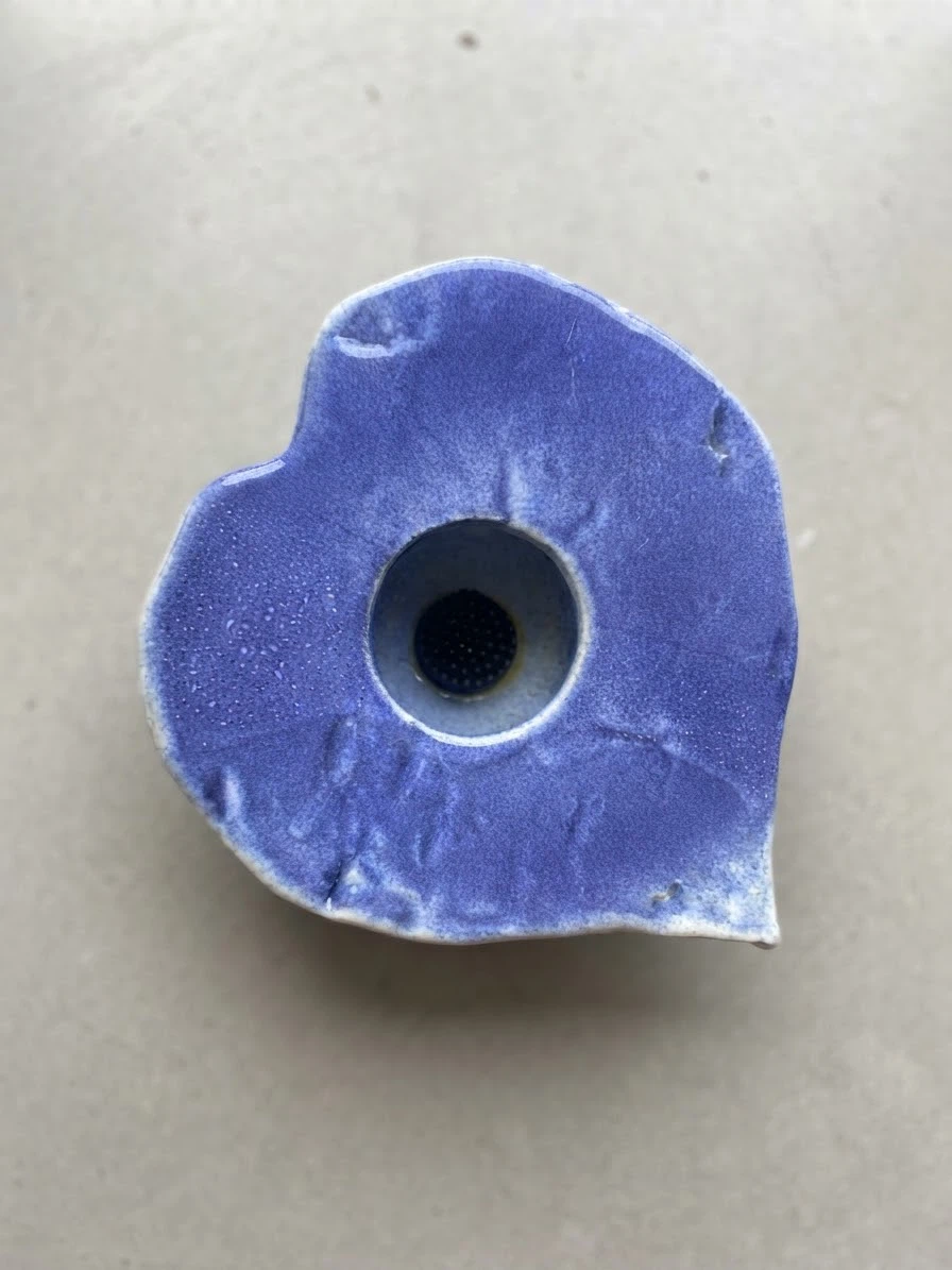 Handmade Ikebana Vase - Blue Ceramic - photo 2