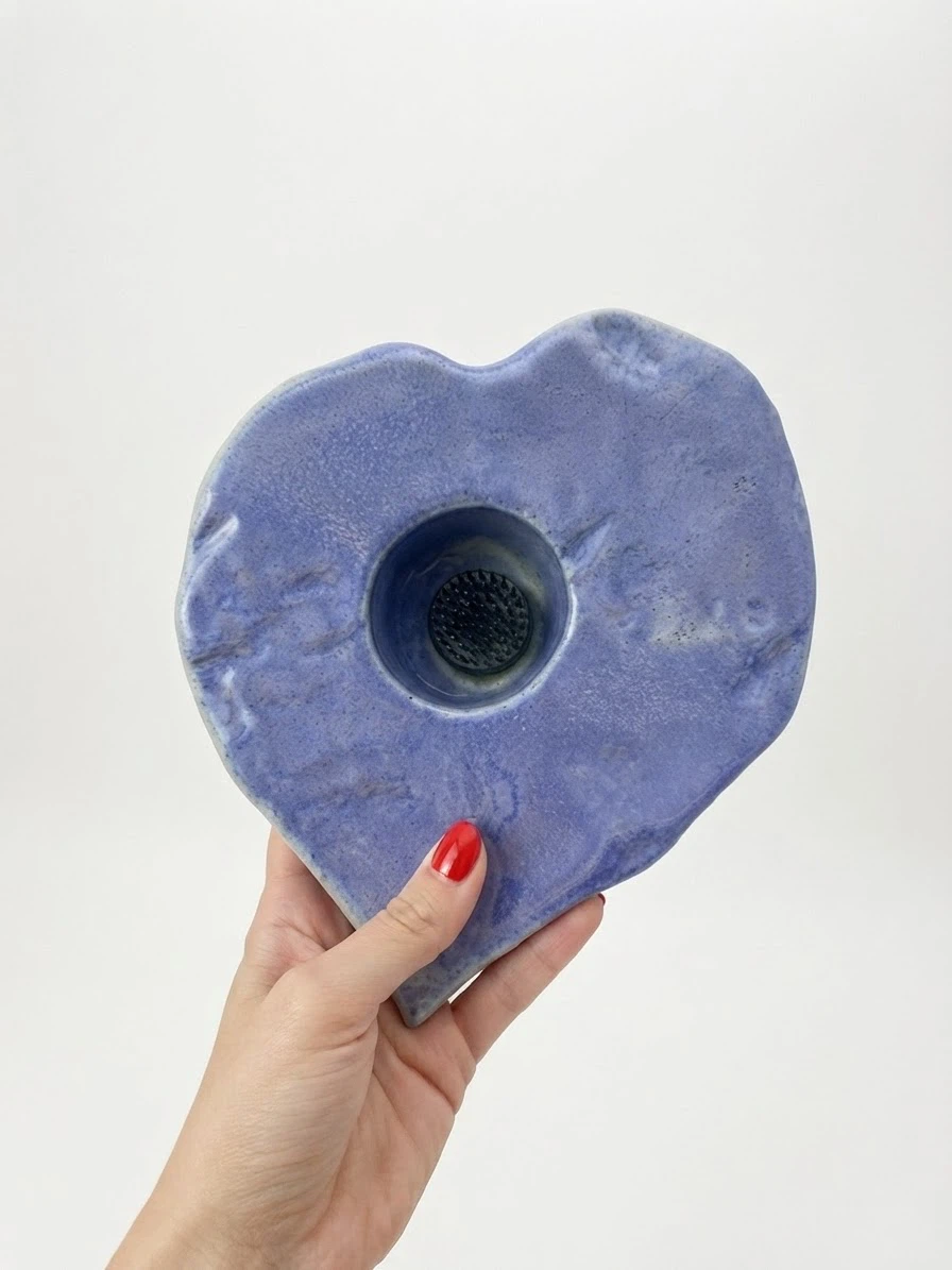 Handmade Ikebana Vase - Blue Ceramic - photo 4