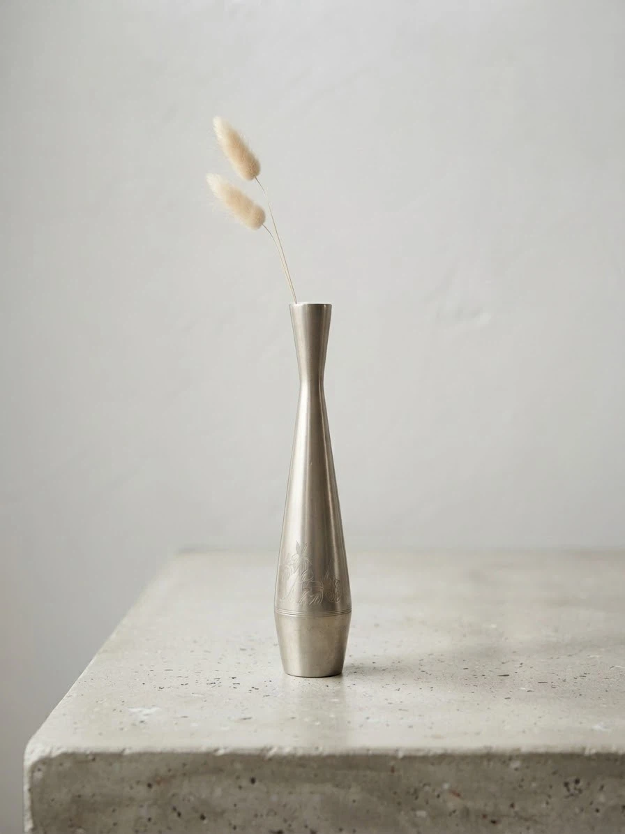 Sterling Silver Vase with Etchings