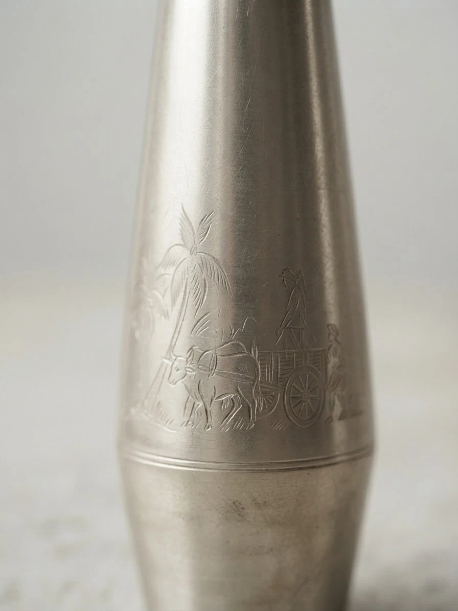 Sterling Silver Vase with Etchings - photo 2