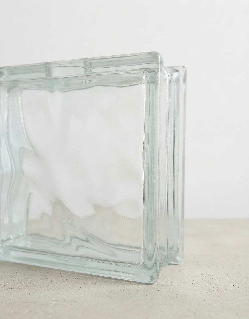 Clear Glass Block Vase - photo 3