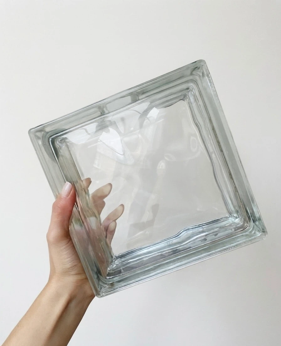 Clear Glass Block Vase - photo 4