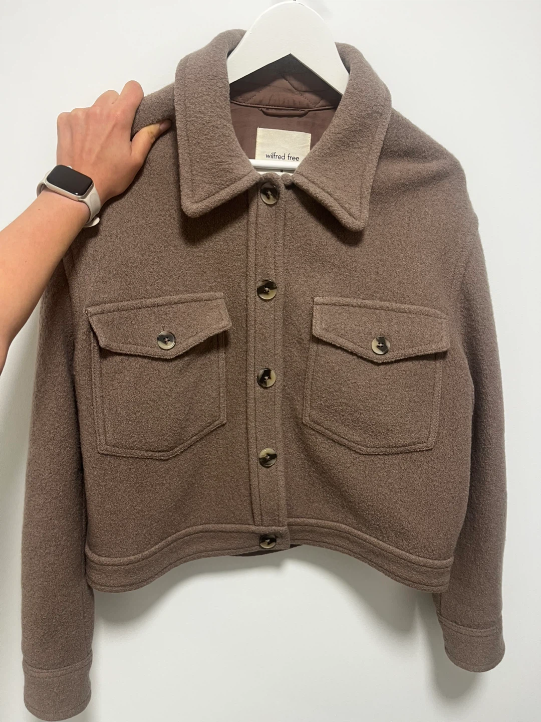 Aritzia Wilfred Free Mauve Cropped Jacket - Medium