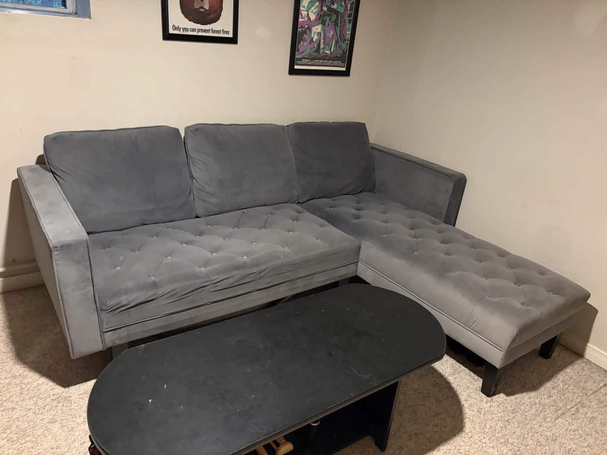 Grey Sectional Sofa with Chaise
