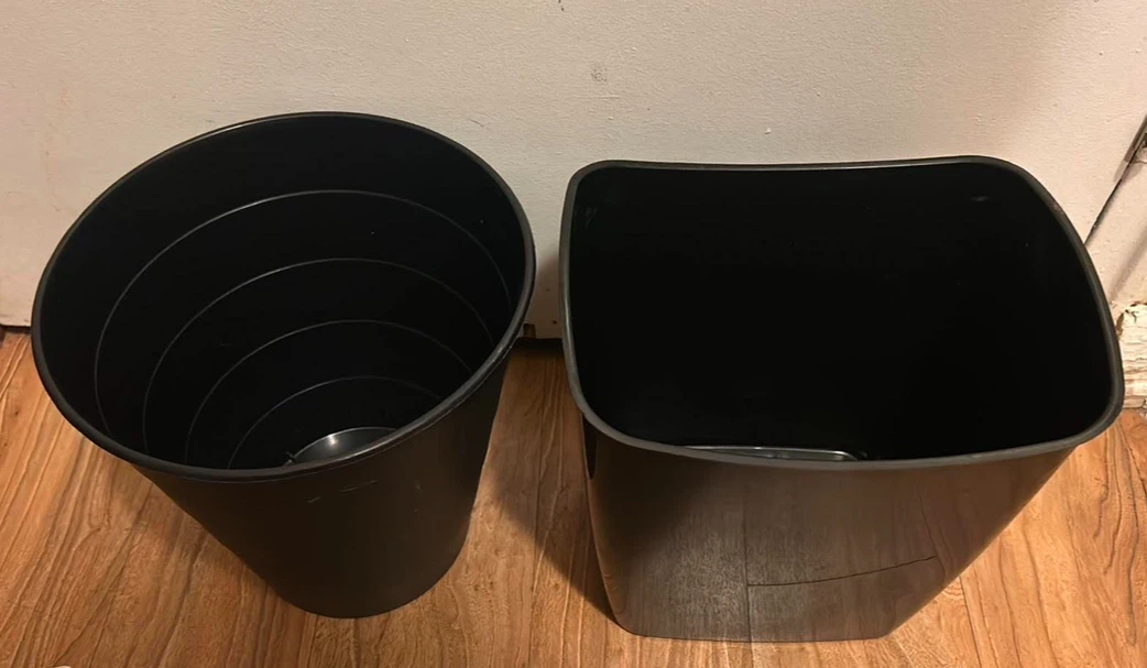 2 Black Plastic Bins - photo 2