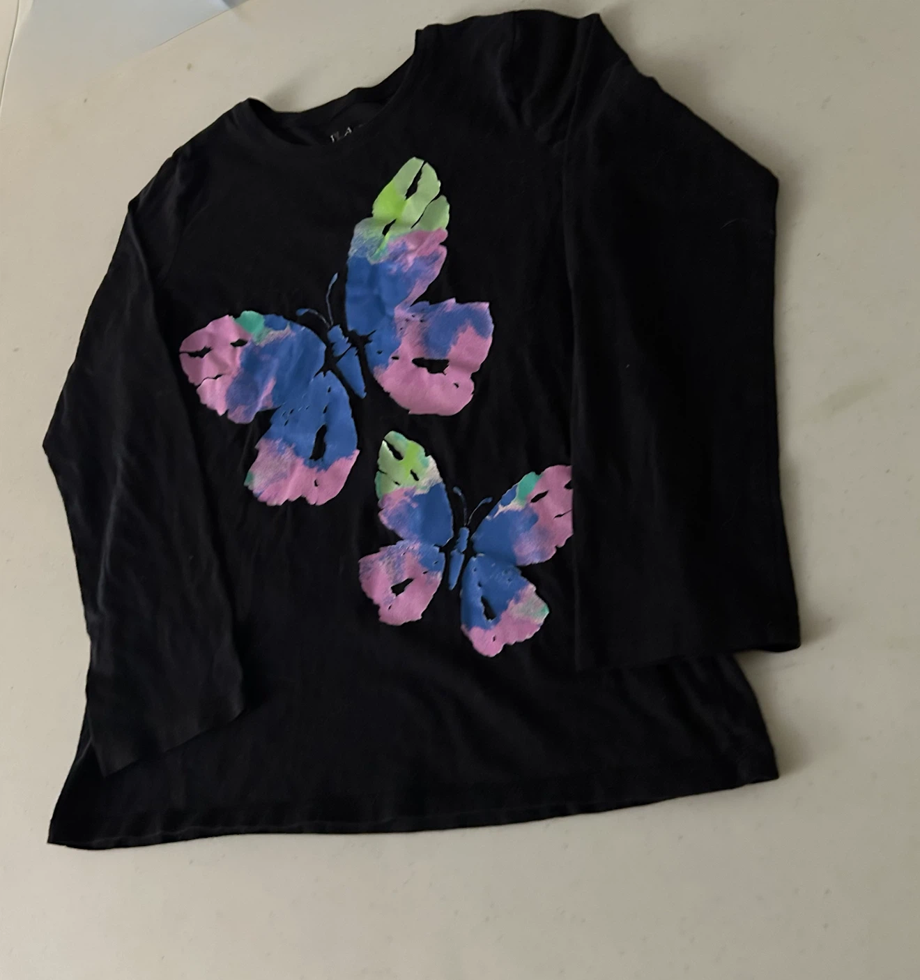 The Children's Place Long Sleeve Butterfly Top Large