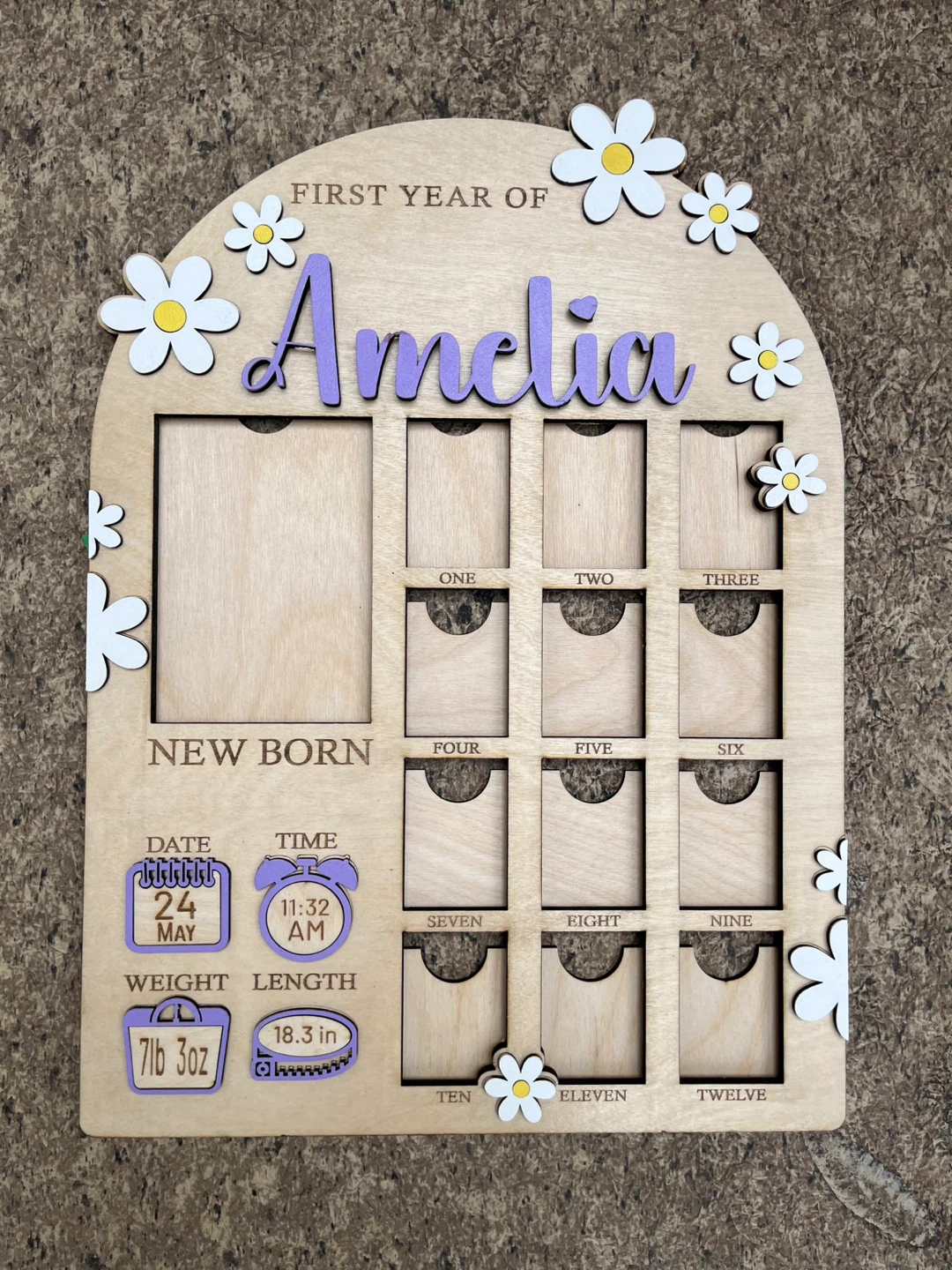 Baby first year photo board - personalized 🌸 - photo 3