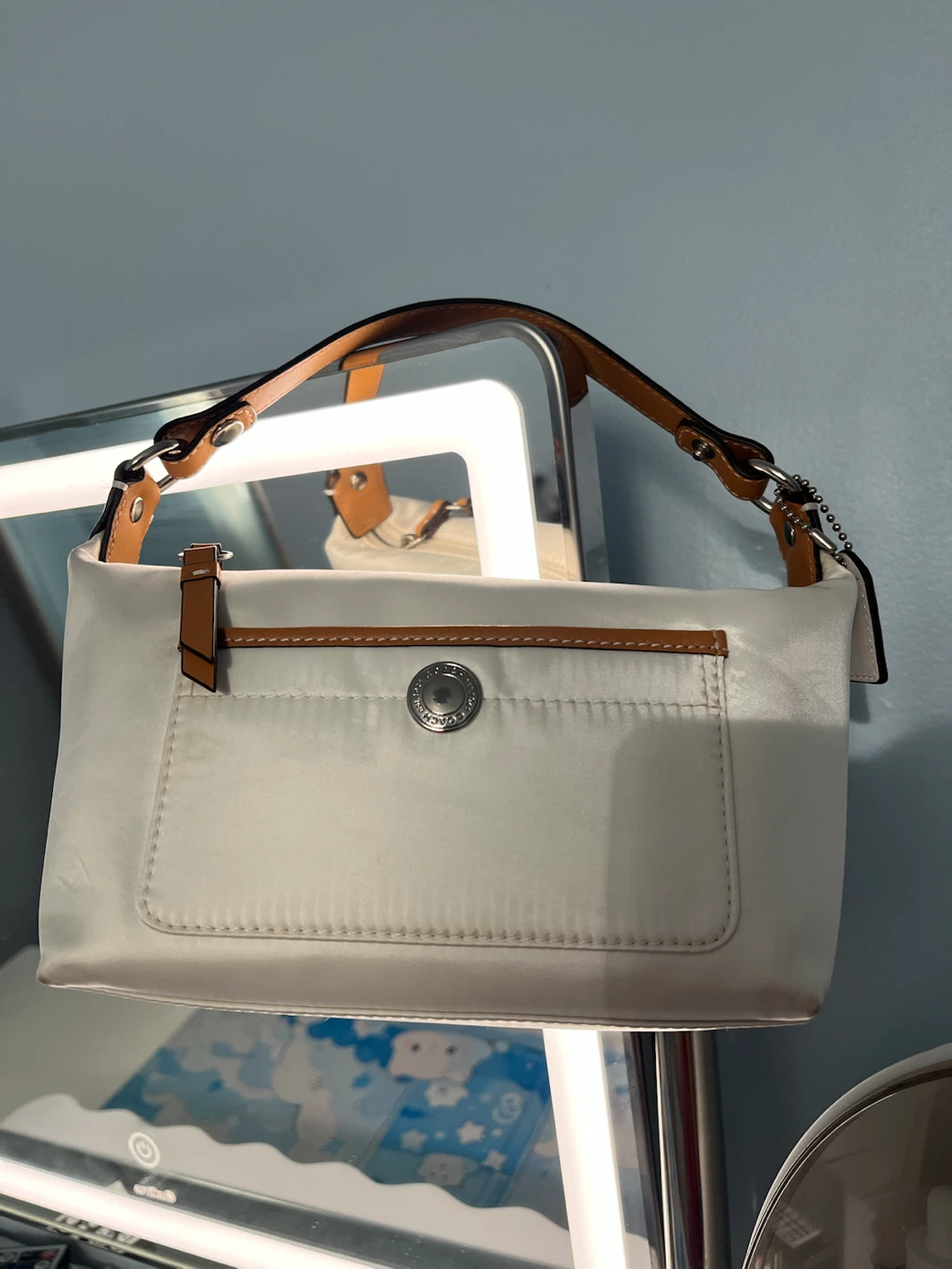 Coach White Nylon Shoulder Bag