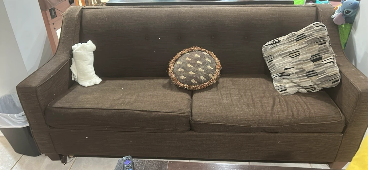 Brown Loveseat Sofa big bed