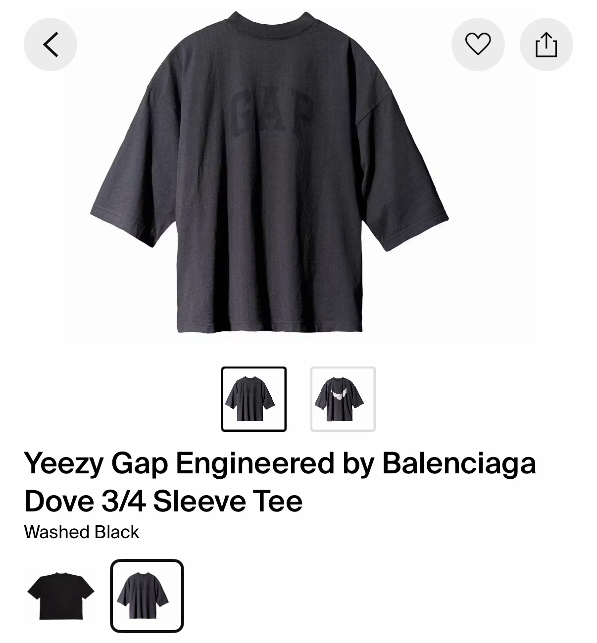 Yeezy Gap Engineered by Balenciaga Dove 3/4 Sleeve Tee