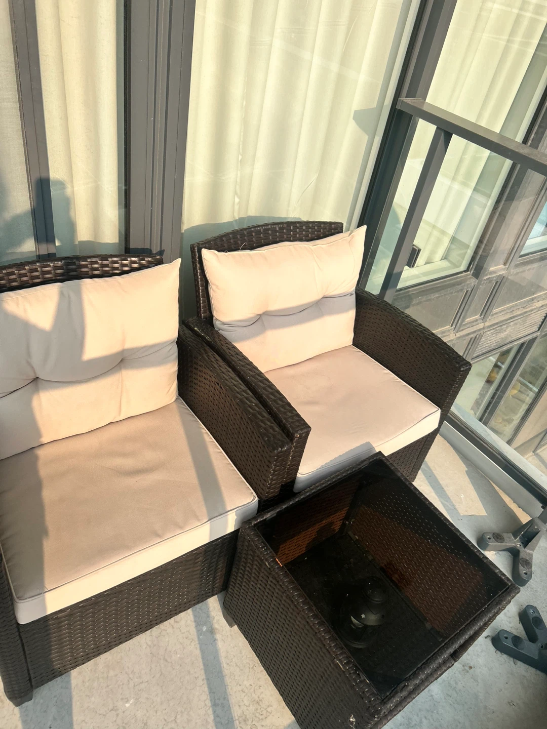 Wicker Patio Chairs and Table Set
