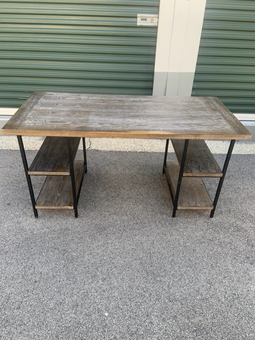Rustic Industrial Wood and Metal Desk