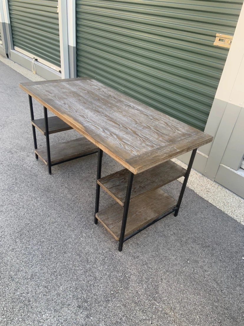 Rustic Industrial Wood and Metal Desk - photo 2