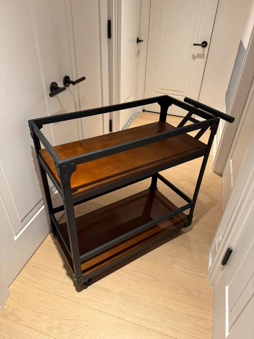 Industrial Rolling Bar Cart