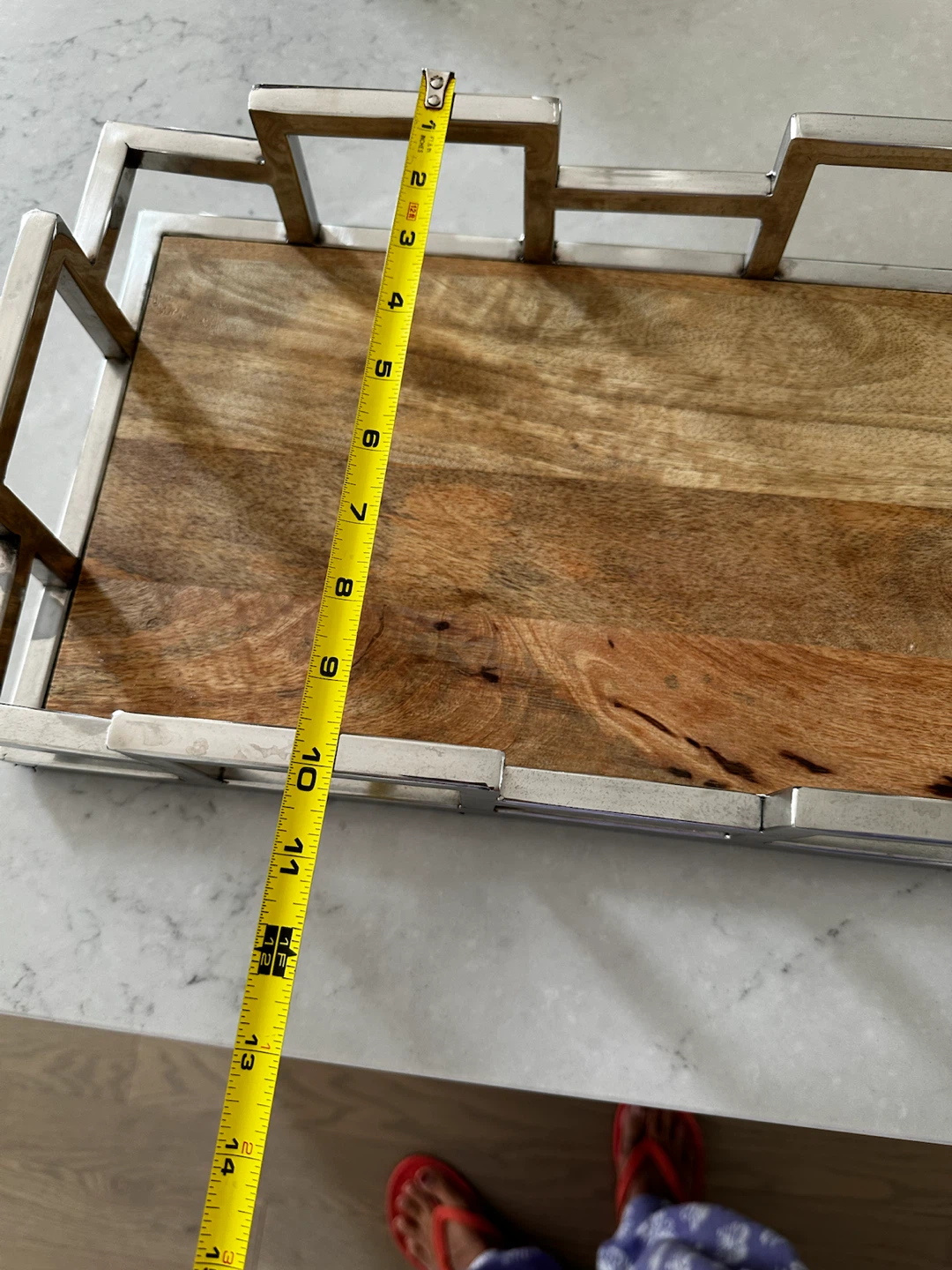 Decorative Tray with Wood and Metal Accents - photo 3