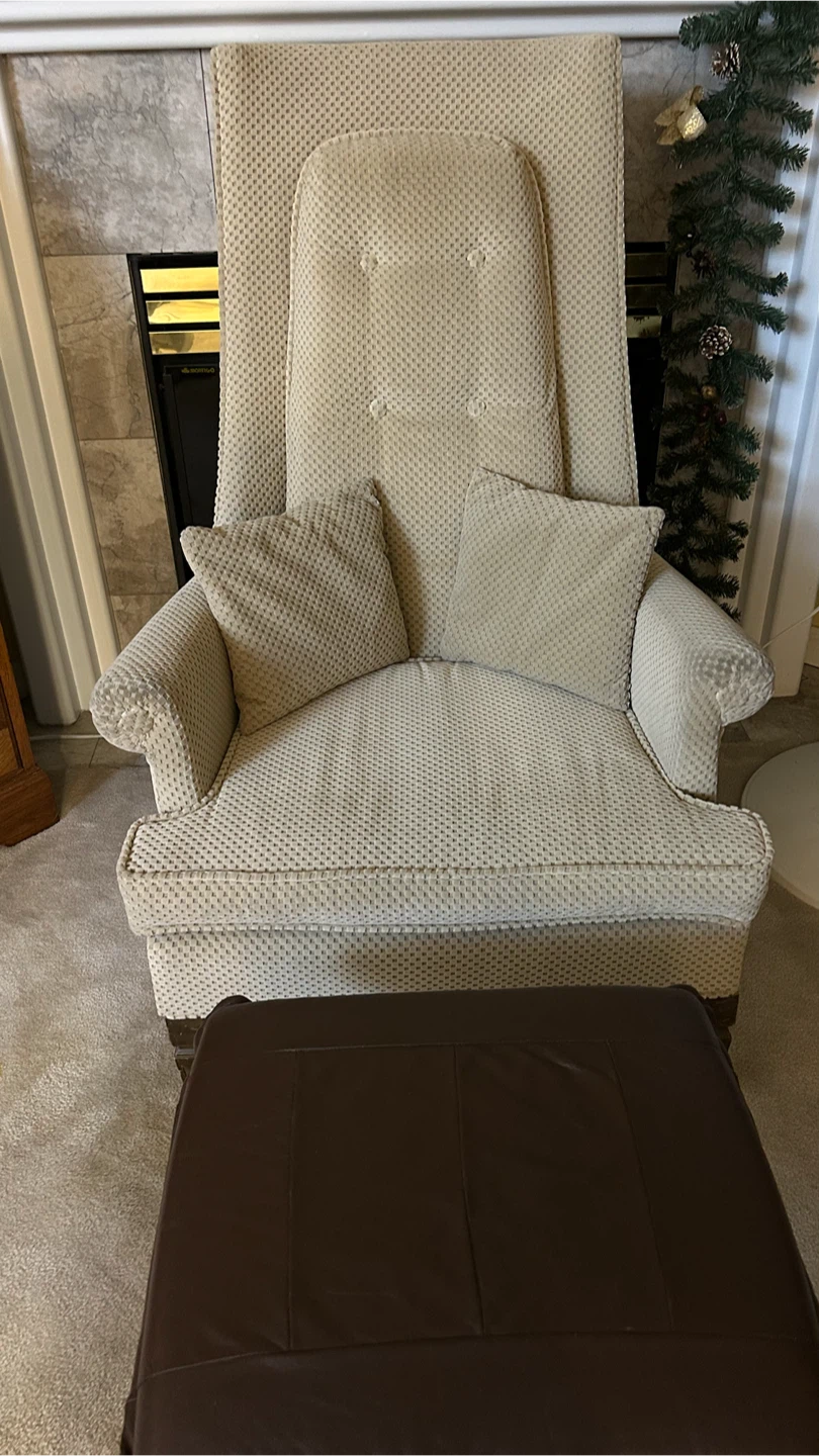 Two elegant wing chairs