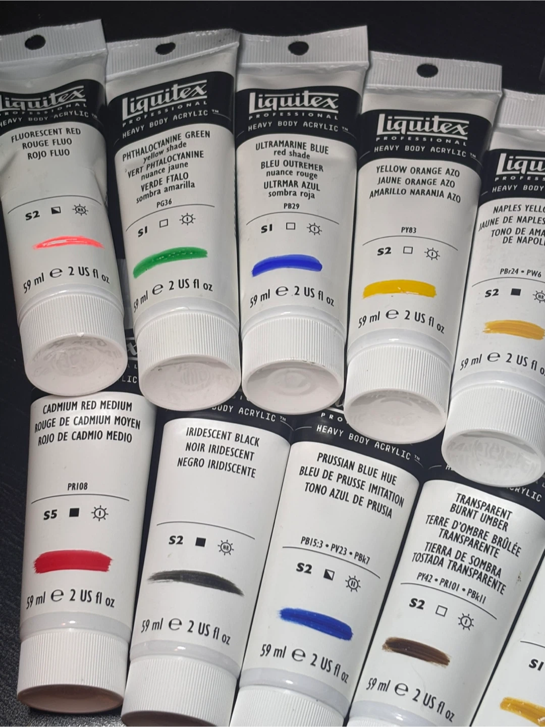Liquitex Heavy Body Acrylic 2oz tubes lot of 24 - photo 2