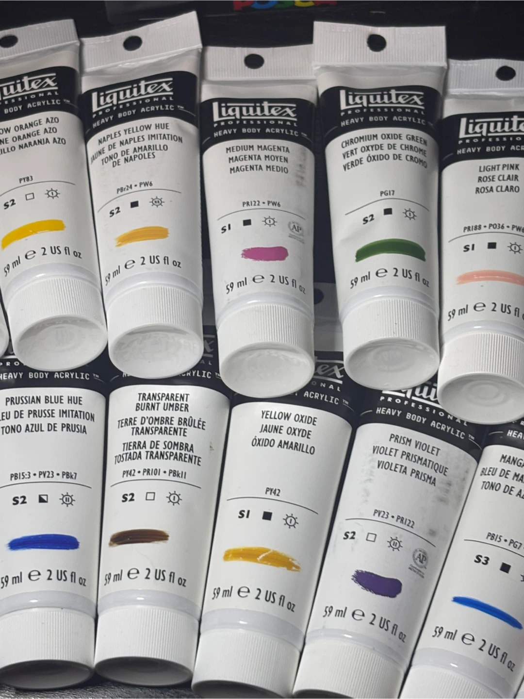 Liquitex Heavy Body Acrylic 2oz tubes lot of 24 - photo 3