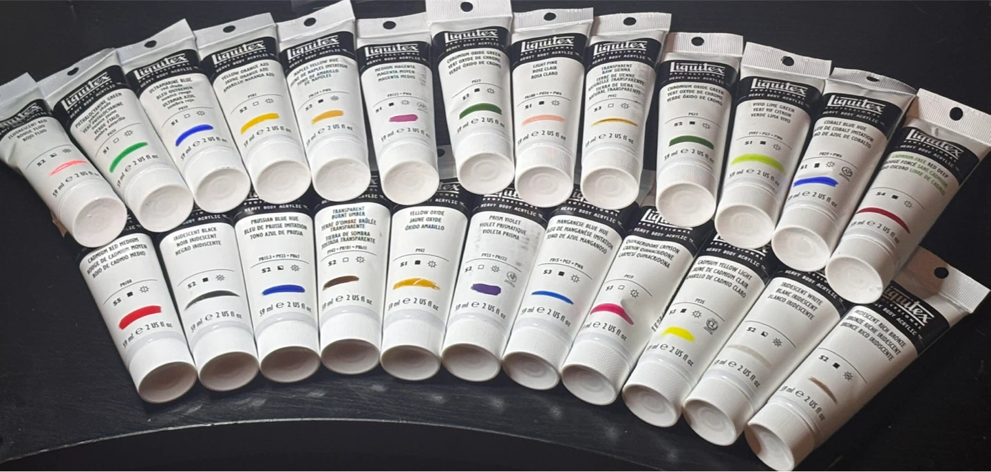 Liquitex Heavy Body Acrylic 2oz tubes lot of 24