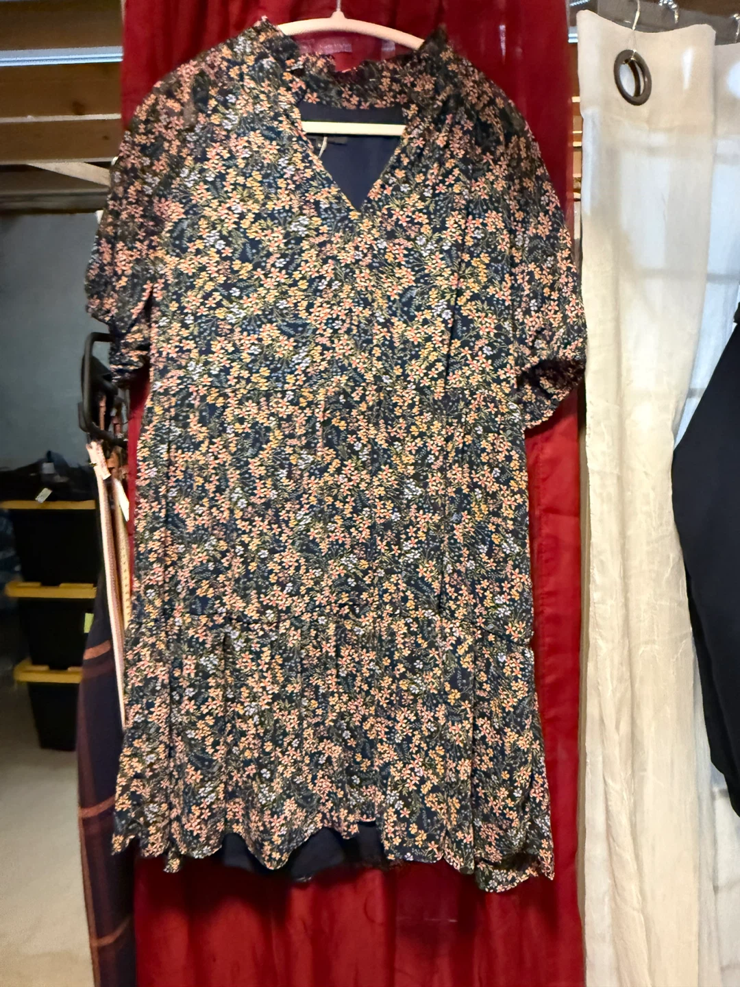 MSK Floral Print V-Neck Tiered Dress - photo 2