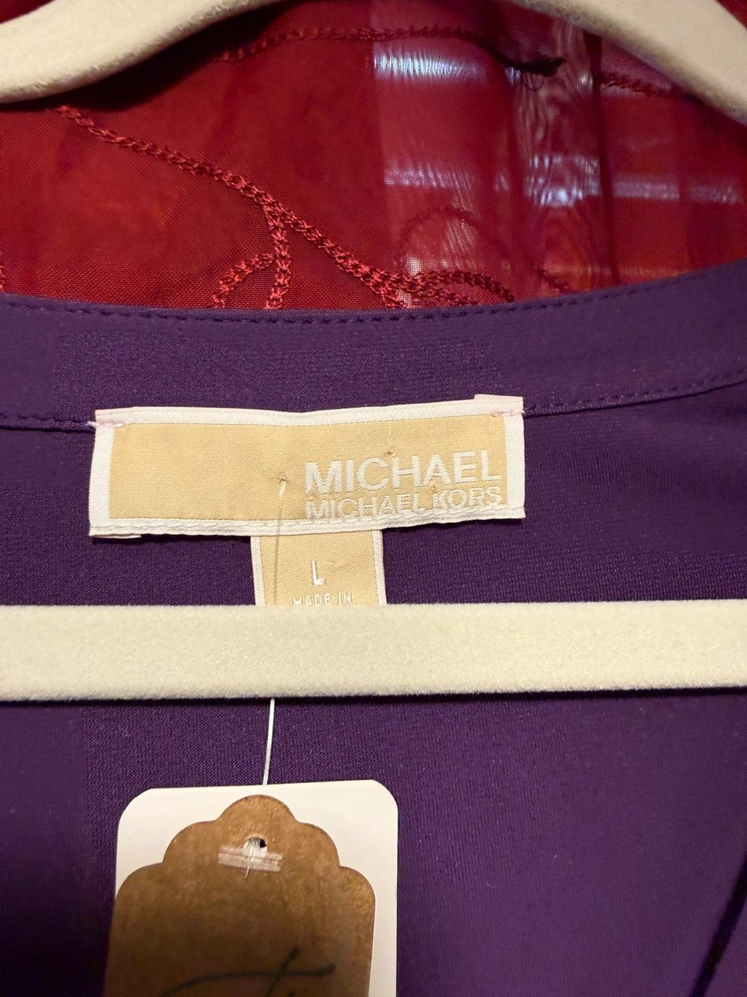 Michael Kors Purple Lace-Up Dress - Size L - photo 3
