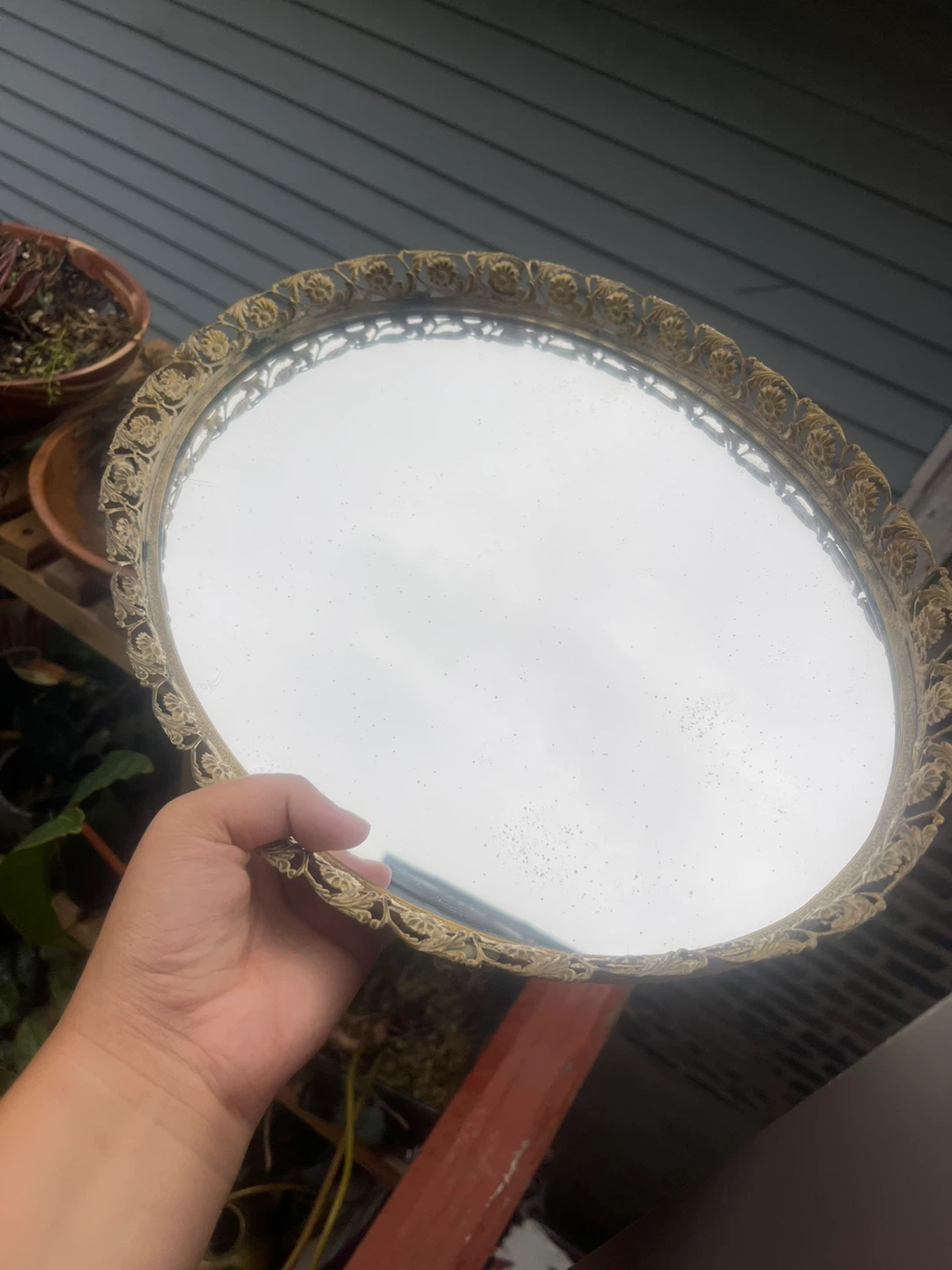 Vintage Ornate Oval Vanity Tray