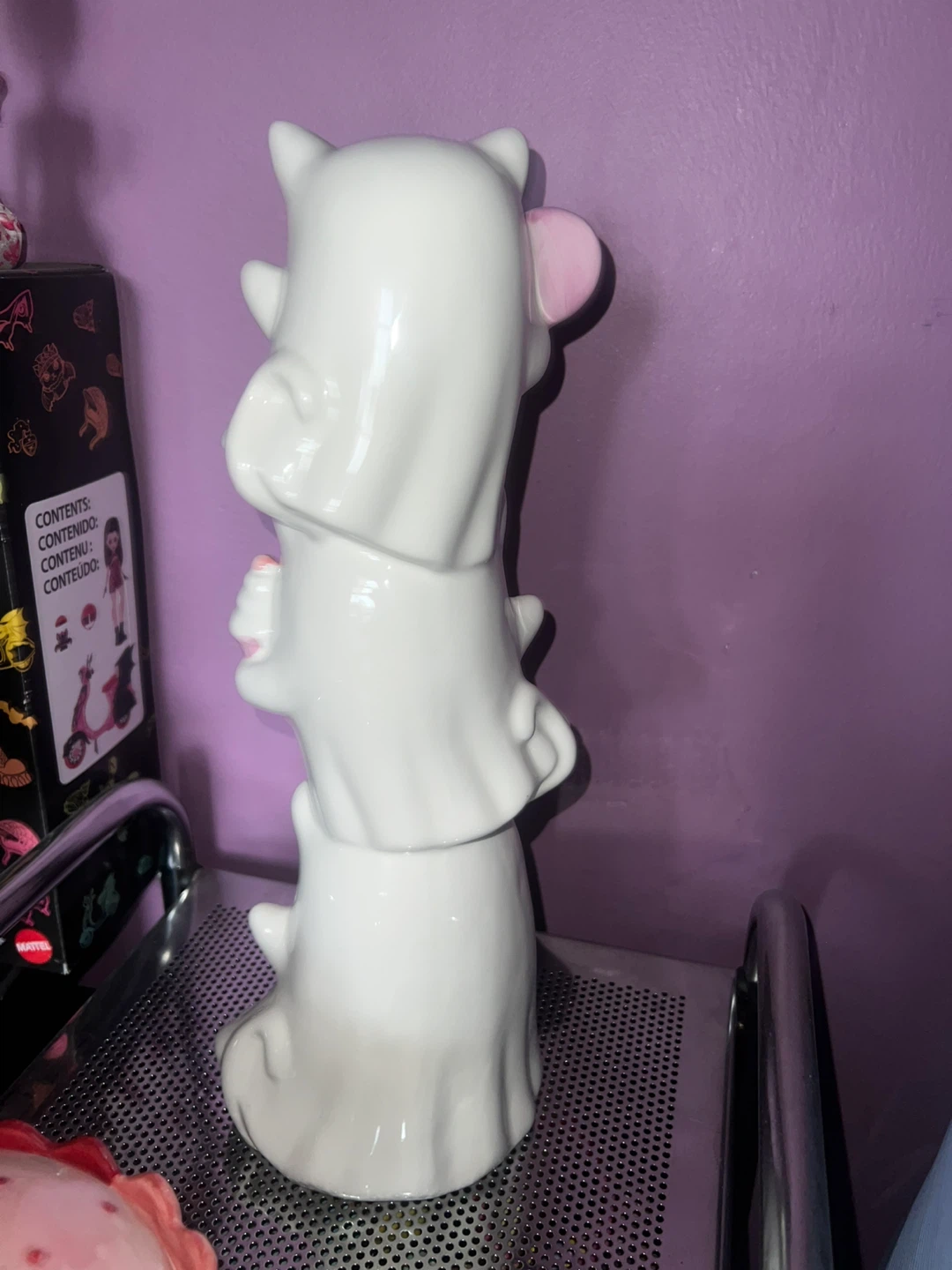 Ceramic Ghost Cat Stack Decoration - photo 3