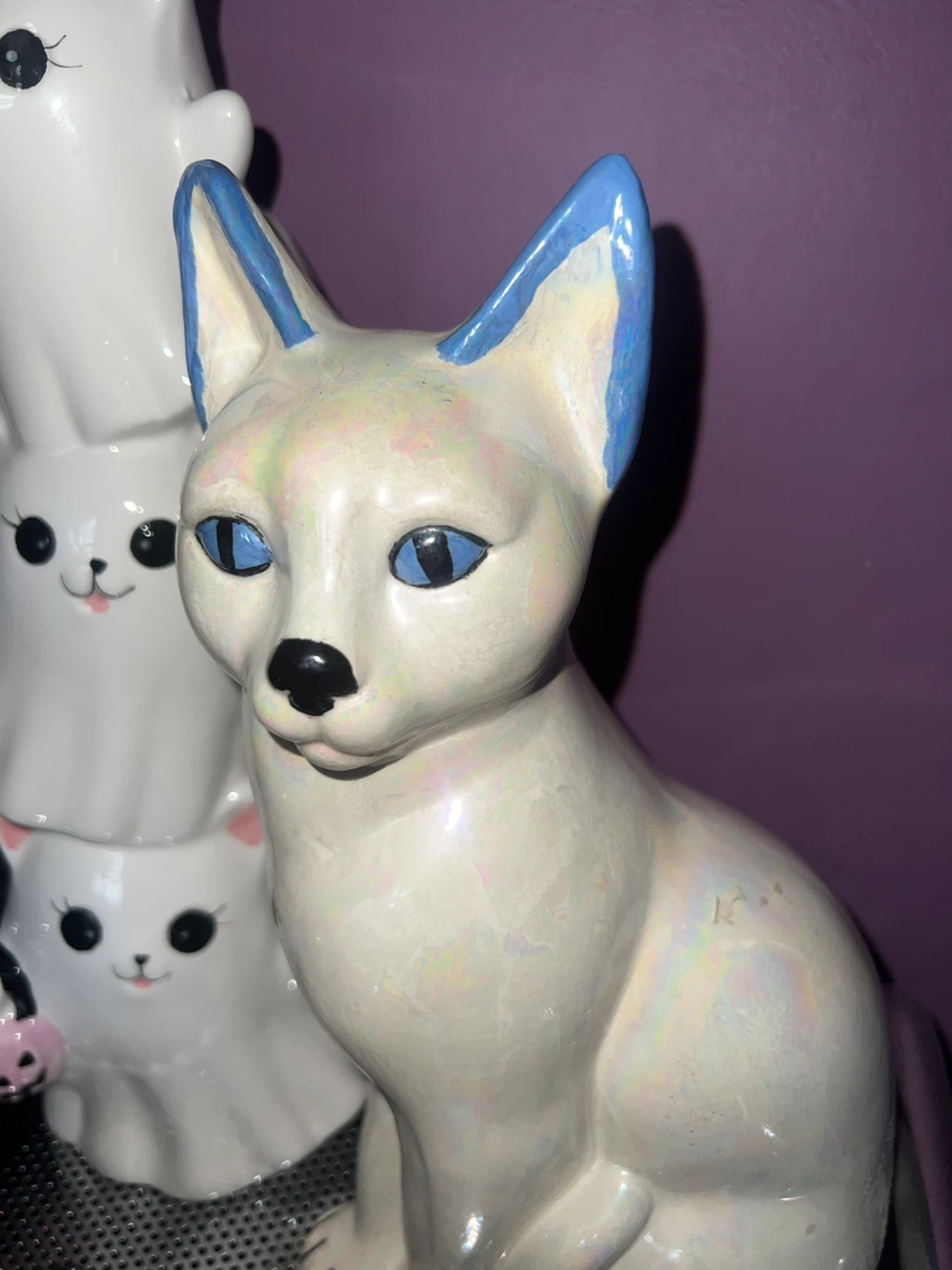 Iridescent Ceramic Cat Figurine - photo 2