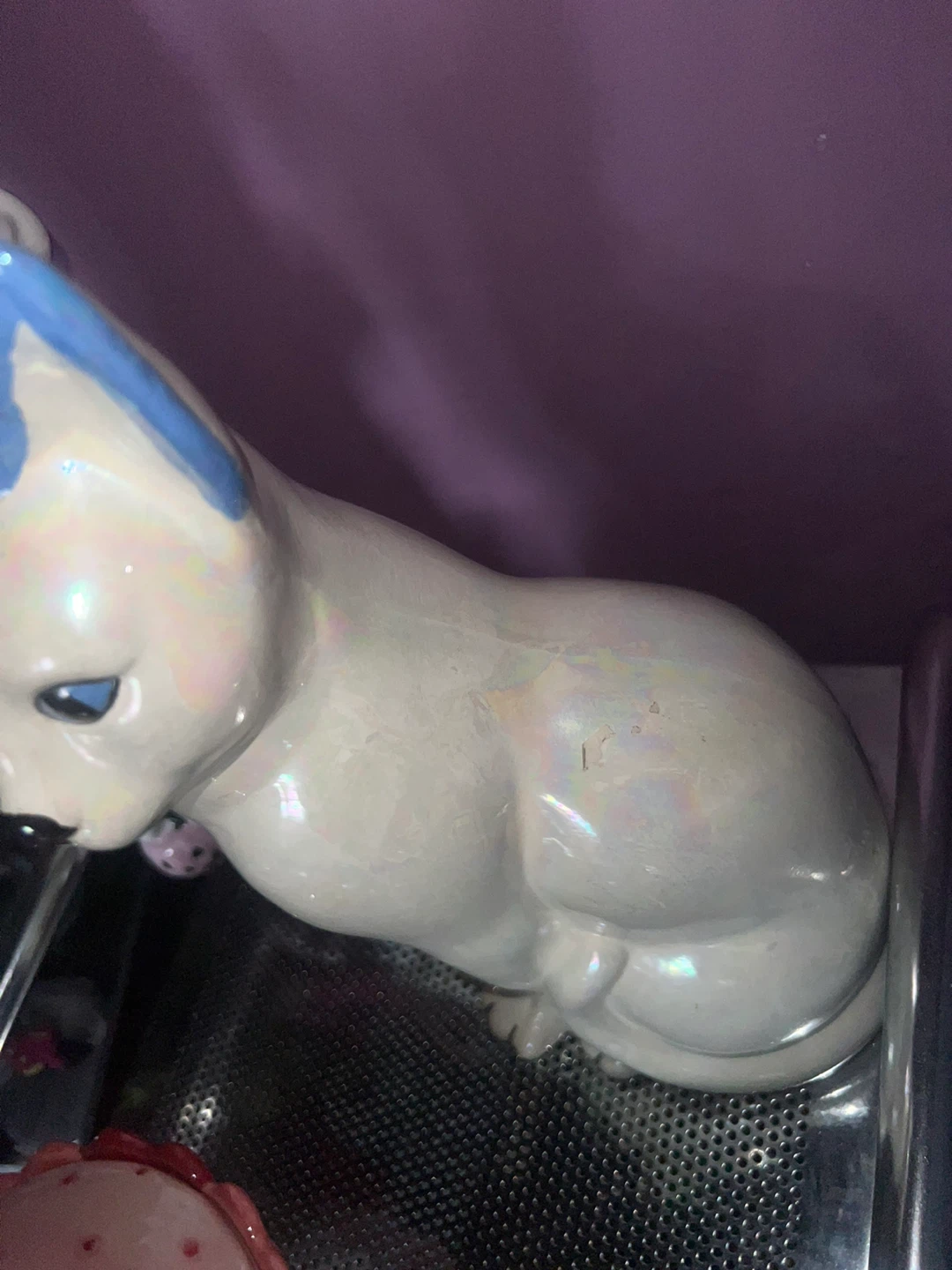 Iridescent Ceramic Cat Figurine - photo 3