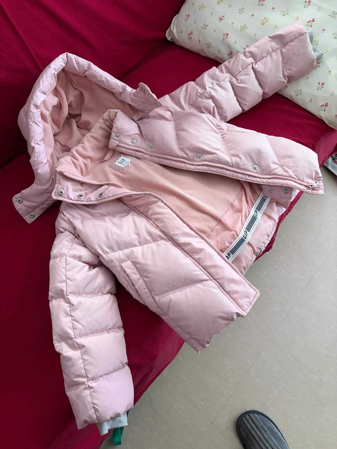 Gap Kids Puffer Jacket - Pink - Size S (6-7 Years)