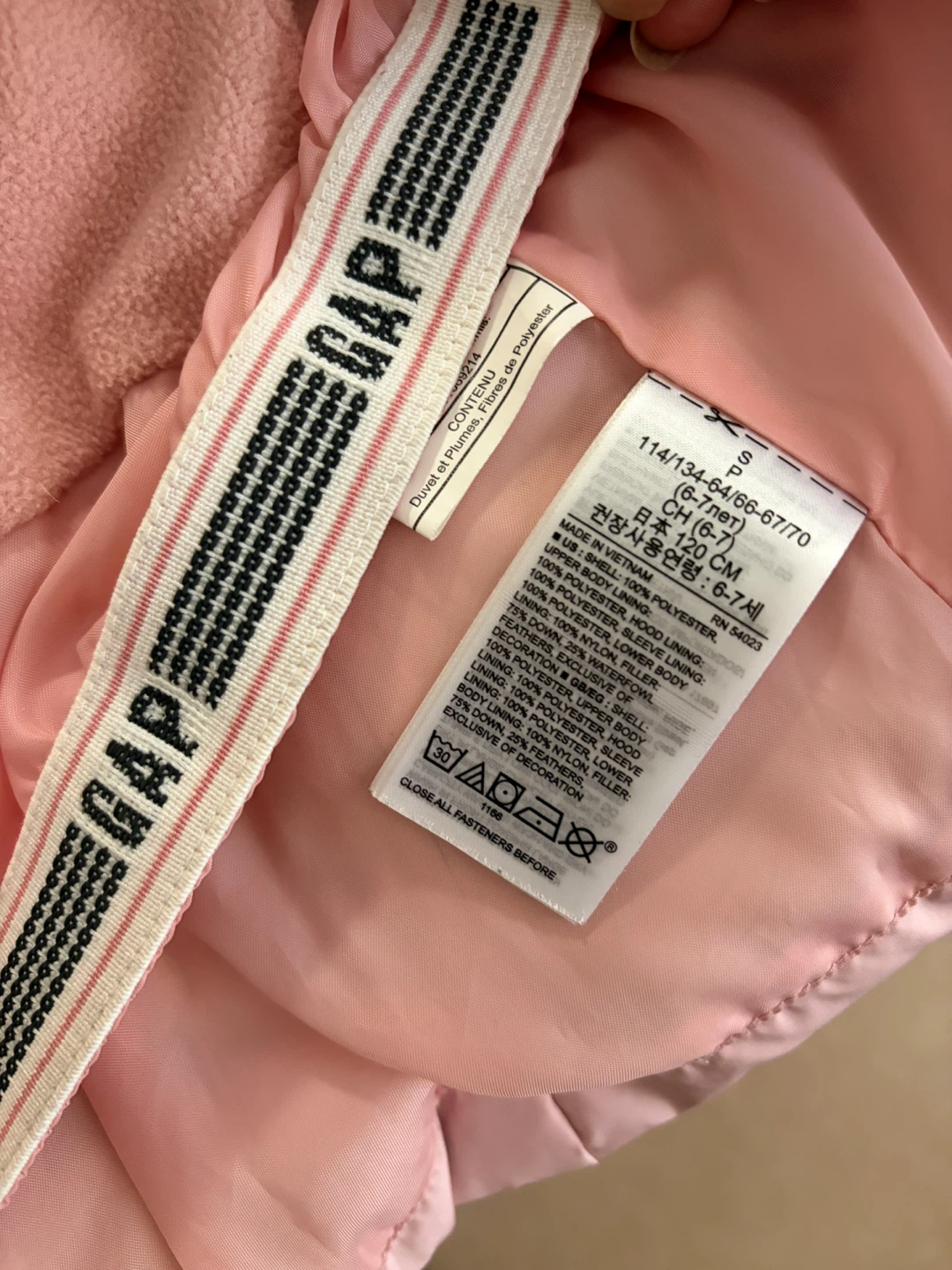 Gap Kids Puffer Jacket - Pink - Size S (6-7 Years) - photo 3