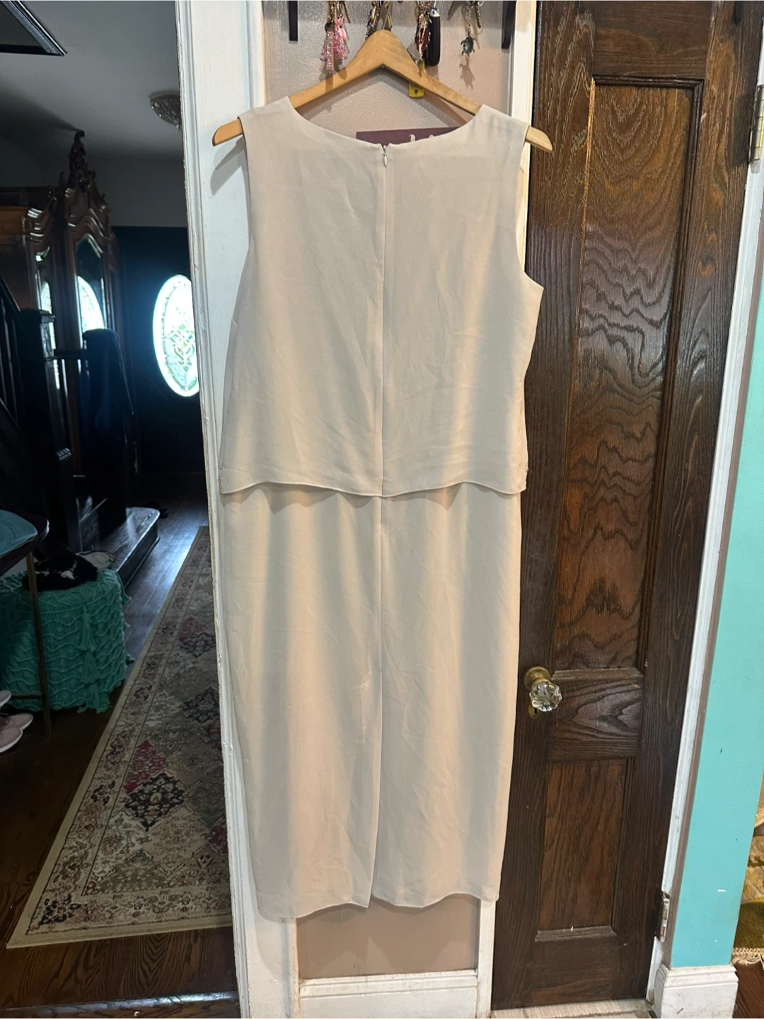 R&M Richards Cream Dress and Matching Jacket with Sequins Trim - photo 4