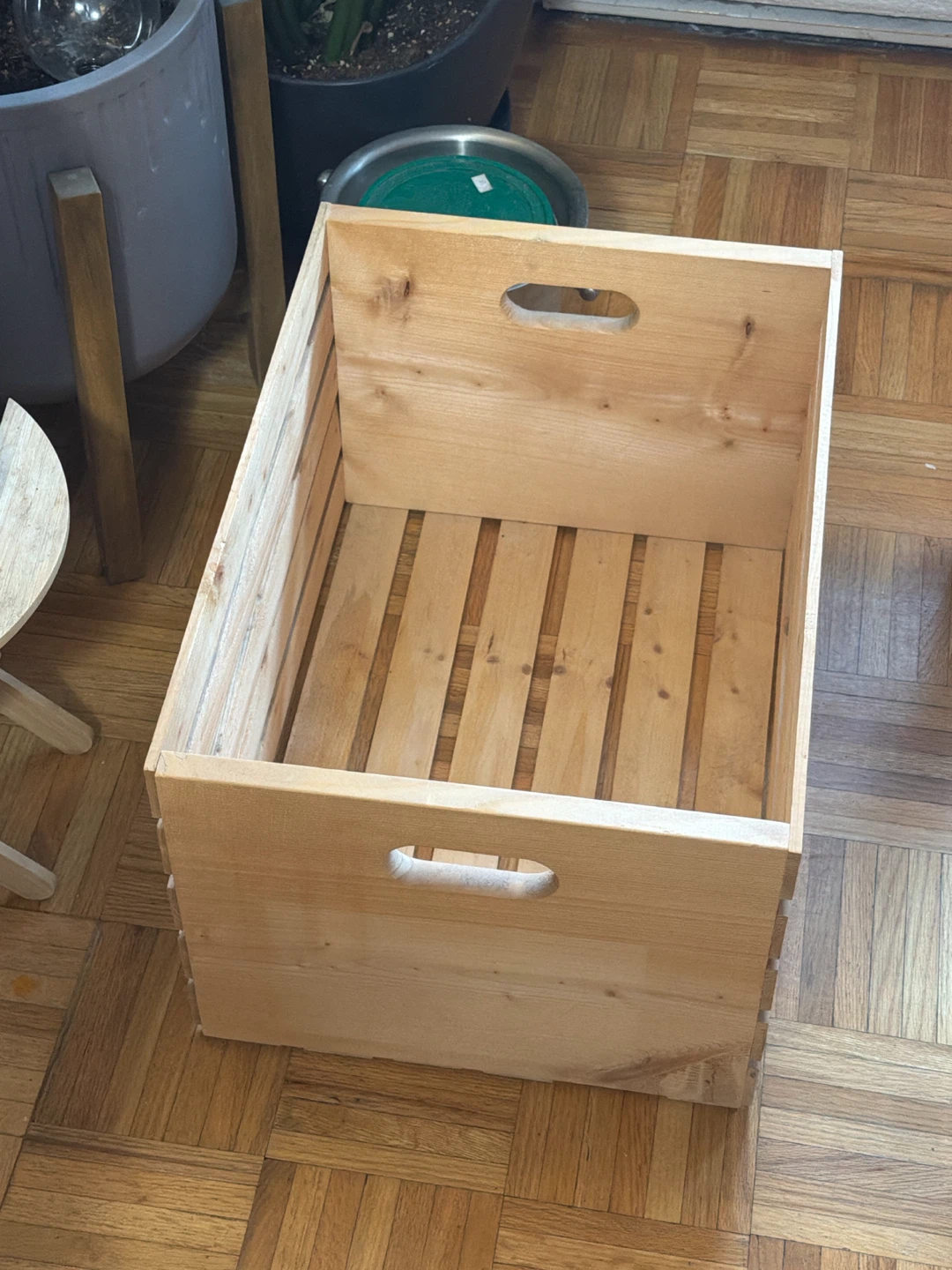 Natural Wood Storage Crate